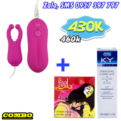 Combo Đồ Chơi Tình Dục Trứng Rung Càng Cua 10 Chế Độ + Gel KY + BCS Feel