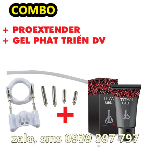 Combo phát triển dv2: Làm to dương vật tự nhiên với gel titan+Proextender